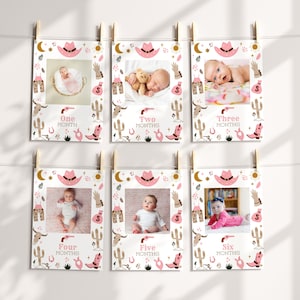 Bannière photo d'anniversaire mon premier rodéo, bannière d'anniversaire cow-girl, cartes jalons anniversaire Western pour bébé, bannière 1er anniversaire, bannière personnalisée, IC