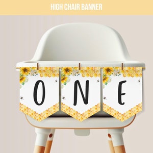 First Bee Day High Chair Banner First Birthday, Bumble Bee One Banner, Bee Party Banner, Bee 1st Birthday Banner, Honey Bee Decor