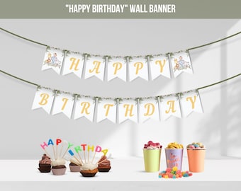 Wild One alles Gute zum Geburtstag Banner | 3D Dschungel Geburtstag Girlande | Safari-Geburtstagsbanner | Bearbeitbare Canva Vorlage | Digitaler Download