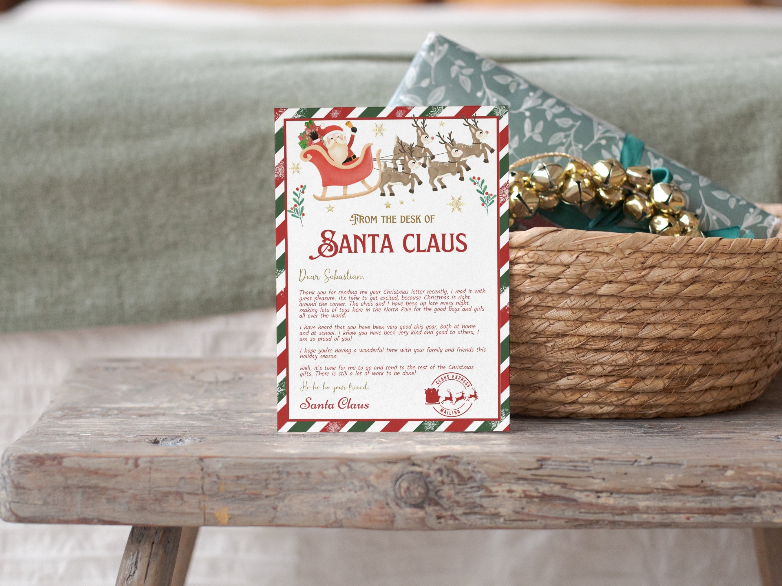 Custom Santa Letter for Kids: Editable Christmas Note (5x7 Inches) - Etsy