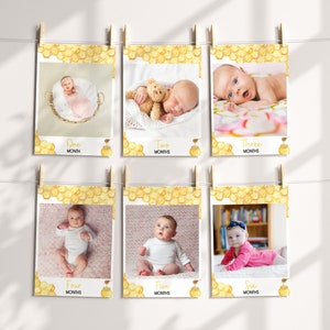 First Bee Day Monthly Photo Banner, Bumble Bee Baby Milestone Cards, Honey Bee Decor Monthly Milestones, Bee 1st Birthday Banner, Bee Party
