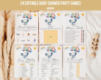 BLUE ELEPHANT Baby Shower Game | 'What's On Your Phone' Game Cards - Pack Of 25 For Boy Baby Showers & Parties - View #2