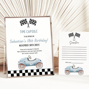 Fast One Birthday Time Capsule, 1. Geburtstag Rennauto Party Benutzerdefiniertes Gästebuch, Rennauto Geburtstagswunschkarte, Time Capsule 1. Geburtstag, RCI