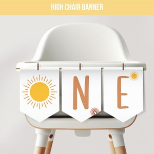 Sunshine Birthday Party Hochstuhl Banner Erster Geburtstag, erste Reise um die Sonne Ein Banner, 1