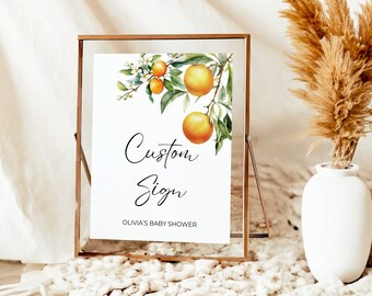 Little Cutie Baby Shower Table Signs | Orange Pacifier Hunt | Editable Canva Template | Digital Download