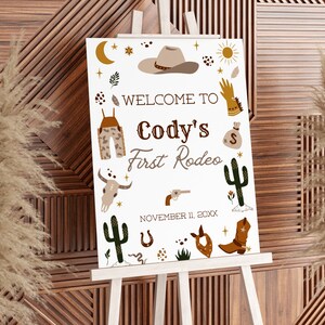 My First Rodeo Birthday Welcome Sign, Cowboy Birthday Poster, Western Birthday Sign, First Birthday Welcome Sign, Welcome Poster, CI