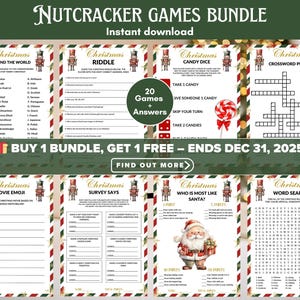 Nutcracker Christmas Games Bundle: 20 Family Party Games (Digital Download, Instant Download)