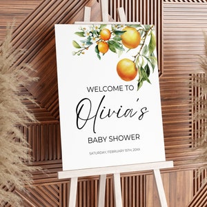 Little Cutie Baby Shower Welcome Sign, Orange Baby Shower Sign, Clementine Baby Shower Welcome Board, Baby Shower Decorations Printable