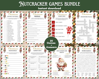 Nutcracker Christmas Games Bundle: 20 Family Party Games (Digital Download)