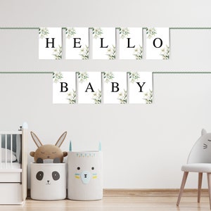 Baby In Bloom Baby Shower Banner, Greenery Baby Shower Bunting, Baby Girl Shower Banner, Floral Baby Shower Banner, Wildflower Baby Shower