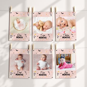Spooky 1st Birthday Monthly Milestone Photo Cards for Halloween Party Decor, Halloween Birthday Photo Banner, Spooky Halloween Party