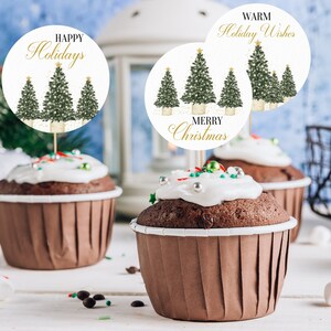 Festliche Urlaub Cupcake Cake Topper für Weihnachtsfeierdekorationen, Weihnachtsbaum-Kuchentopper, Weihnachtsdekorationen