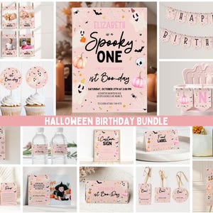 Halloween Birthday Bundle for Girls, Spooky First Birthday Party Decorations, Pumpkin Themed Celebrations, Girl 1st Birthday Halloween Theme