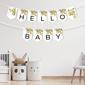 Little Cutie Baby Shower Banner, Orange Baby Shower Willkommen, Clementine Baby Shower Girlande, Baby-Dusche-Dekoration, Printable Banner
