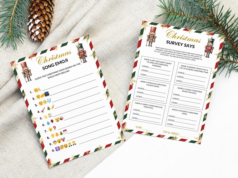 20 Nutcracker Christmas Games Bundle, Family Reunion Games Printable