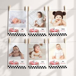 Snelle een verjaardag baby mijlpaal kaarten foto banner, race auto verjaardag decoraties mijlpaal markeringen, race auto partij banner, aangepaste banner