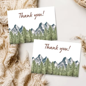 Adventure Awaits Baby Shower Thank You Card, Woodland Baby Shower Thank You Notes, Adventure Baby Shower Printable Thank You, Baby Thank You