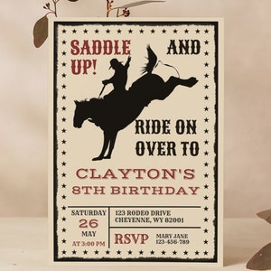 Cowboy Invitation, Western Invitation, Cowboy Birthday Party, Wild West Birthday, Cowboy Party Decor, Rodeo Birthday, Digital Download, CI