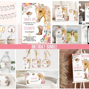 Horse Birthday Party Bundle, My First Rodeo Party Pack, Little Pony Party, Cowgirl Birthday Party, Western Invitation, Country Birthday