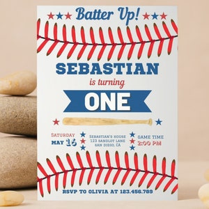 Baseball erste Geburtstagseinladung, Sport-Geburtstagseinladung, Baseball-Einladung, Baseball-Geburtstags-Einladung, 1. Geburtstags-Party-Junge