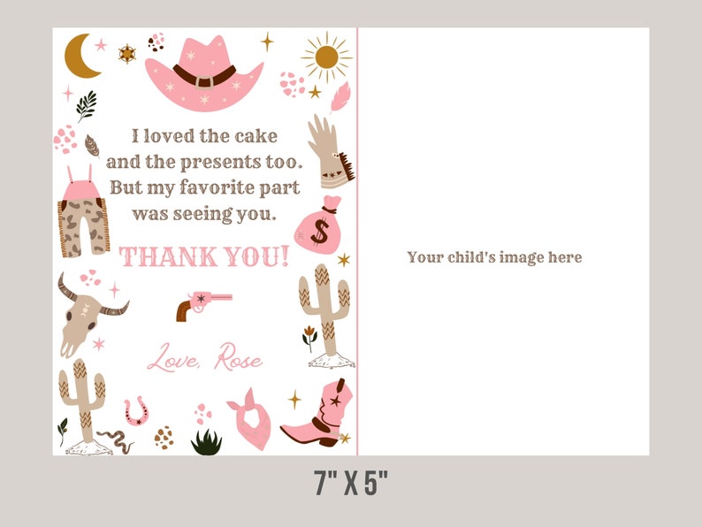 First Rodeo Thank You Card Template My First Rodeo Birthday - Etsy Hong ...