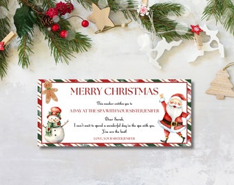 Christmas Gift Voucher Template, Editable Christmas Gift Certificate, Christmas Coupon Template, Printable Gift Card Voucher, Xmas Decor
