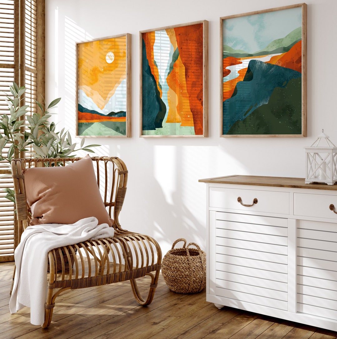 Abstract Art Set of 3,abstract Minimalist Wall Decor, Modern Textured ...
