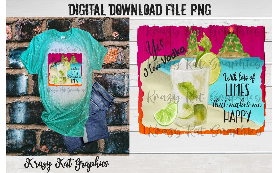 Yes, I Love Vodka, Saying, Sublimation, Waterslide, Clipart, Tshirt