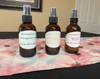 Natural Aromatherapy Room Spray, Room Linen Spray, Odor Eliminating Room Spray