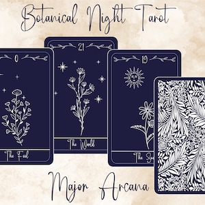 Cartas de Tarot imprimibles de Tarot Botánico / Baraja de Tarot Única / Arcanos Mayores, DESCARGA INSTANTE PDF para imprimir, Baraja de Tarot, Elige una Carta de Tarot
