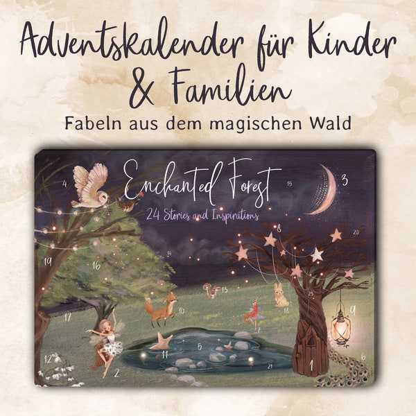 Adventskalender für Kinder und Familien, personalisierbarer Adventskalender Weihnachten 2022,Adventskalender Karten, magischer Advent