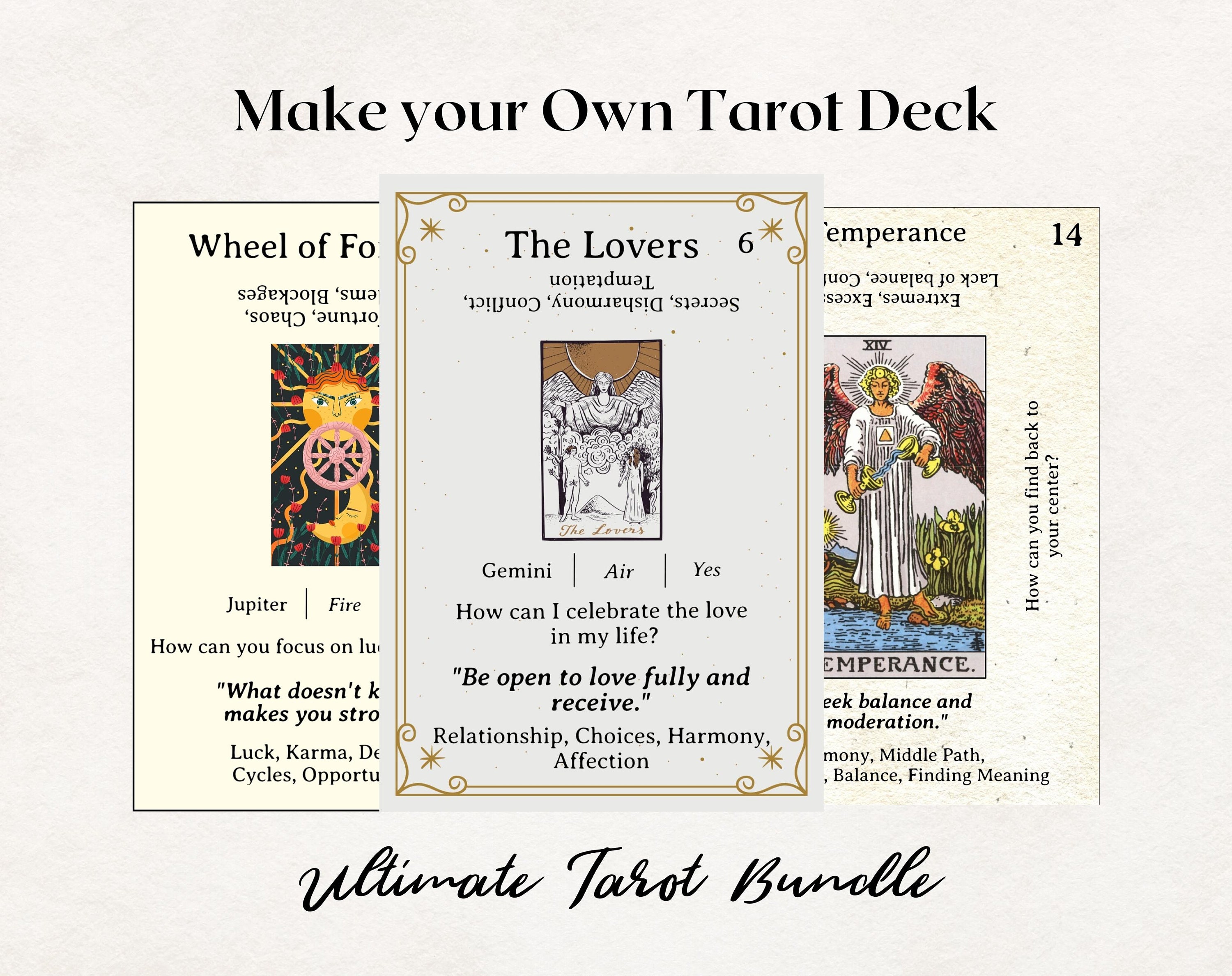 Make Your Own Tarot DIY Tarot Deck Printable Tarot Deck Etsy UK
