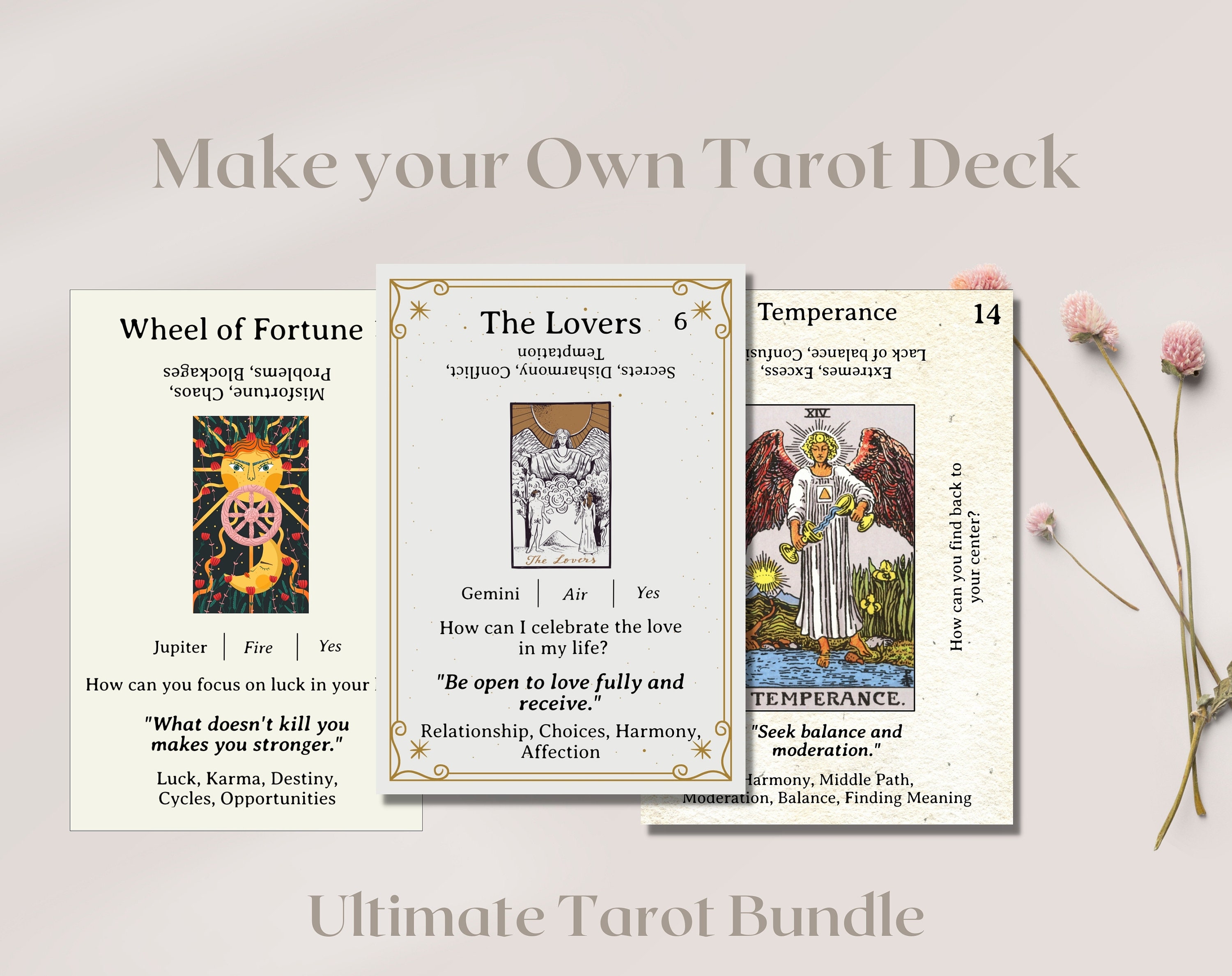 Make Your Own Tarot DIY Tarot Deck Printable Tarot Deck Etsy UK