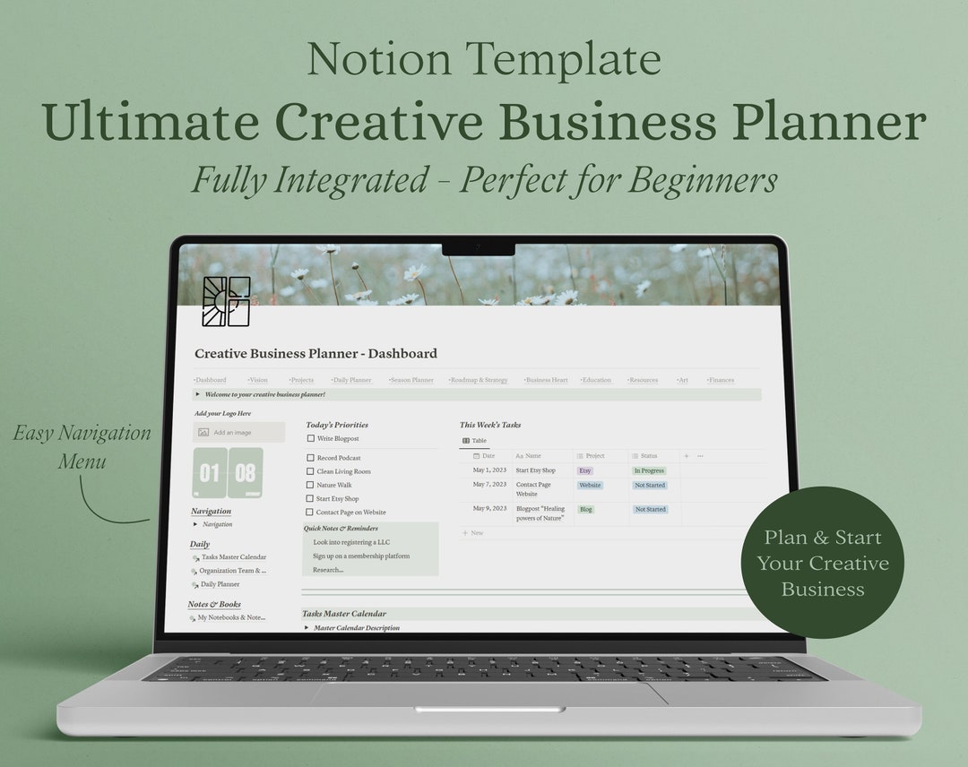 Creative Business Planner - Notion Planner - Ultimate Life Planner ...