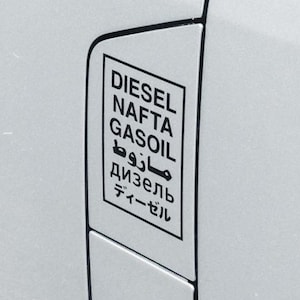 Diesel Multi language Decals, 6 languages, Fuel Sticker