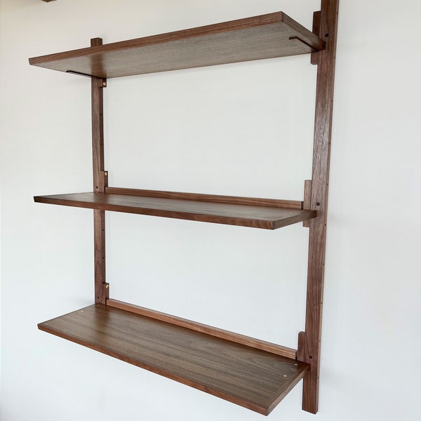 RAIL ONLY for Modular Shelf Unit System/ Cado Inspired Adjustable Wall Shelving / Mid Century Modern Shelving