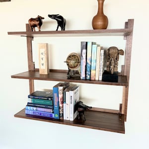 Modular Shelving System / Cado Inspired Adjustable Wall Shelving / Mid Century Modern Shelving - 3 Shelf Unit