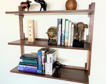 Modular Shelving System / Cado Inspired Adjustable Wall Shelving / Mid Century Modern Shelving - 3 Shelf Unit
