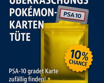 Surprise Pokémon Card Pack – 3 Booster Packs, Art Rare Card & 10% Chance of a PSA Graded Card!