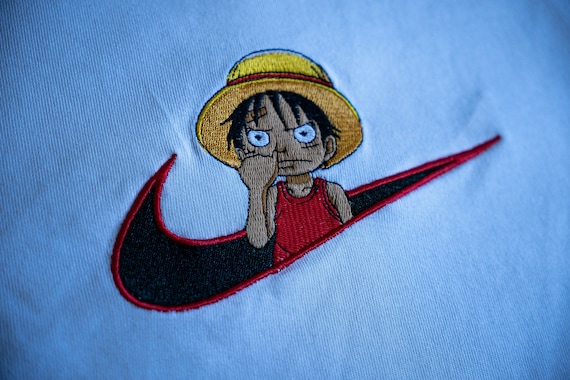One Piece Ruffy T-shirt Baumwolle Cotten Bestickt Anime Luffy