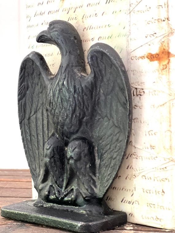 VINTAGE Cast Iron Eagle Book Ends Pair Cast Iron Etsy