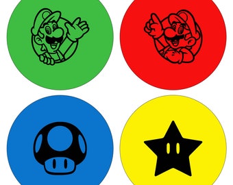 Mario Bros Macaron Silk Stencils | Cake Pop Stencils