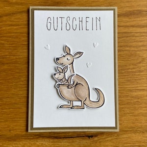 Gutschein für einen personalisierten Bilderrahmen zur Geburt | Taufe | Geburtstag | Baby  - Känguru