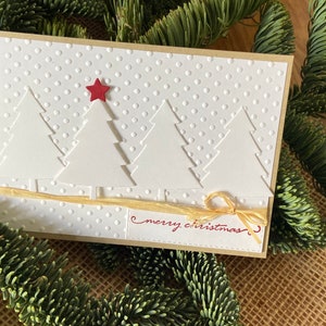 Weihnachtskarte - Tannen im Schnee