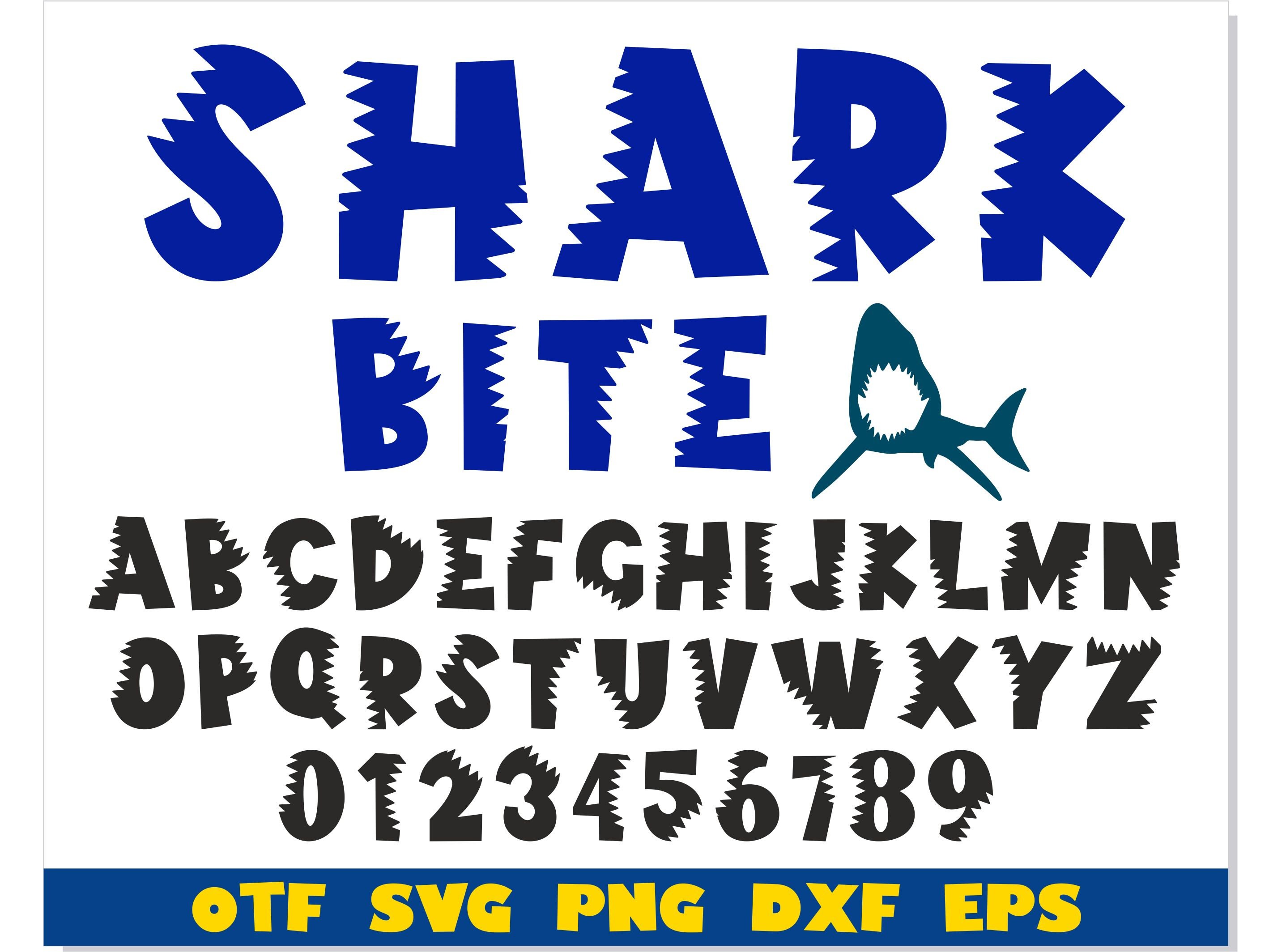 Shark Bite Font Otf Shark Font Svg Shark Font Png Shark - Etsy Finland