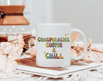 Alien UFO Mug, Funny Halloween Mug, Funny Coffee Mug, Conspiracy Theory Mug, Holiday Gift, Holiday Mug, Bigfoot Mug, Illuminati, Aliens