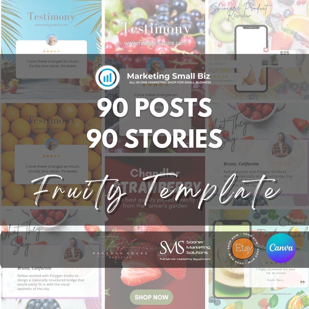 180 Fruity Social Media Posts 90 Fruit Juice Social Media Stories and ...