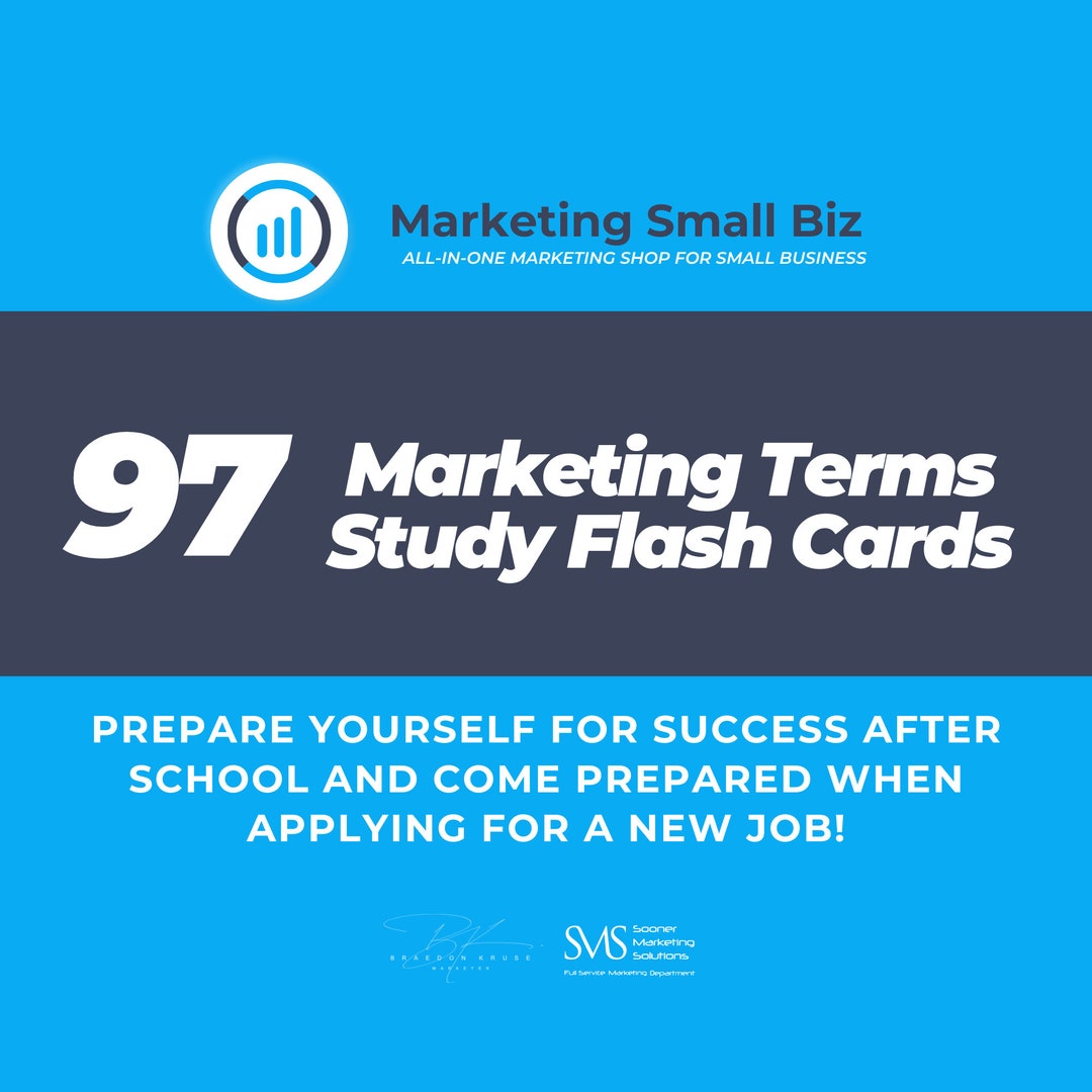 97 Marketing Terms Flash Card Study Deck Marketing Study Cards Study