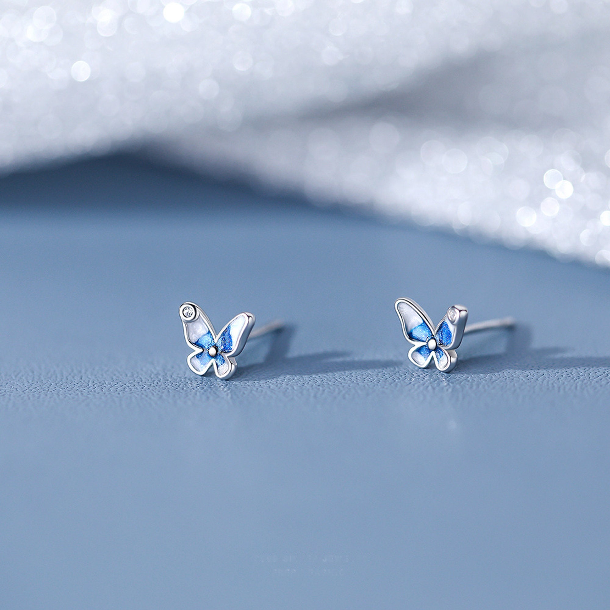 Butterfly Loves|925 Sterling Silver Butterfly Stud Earrings -  Hypoallergenic Fine Jewelry For Women