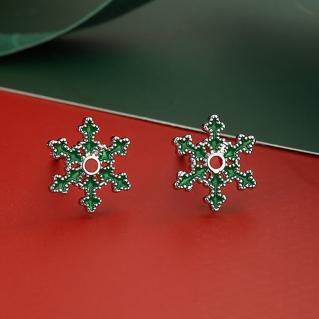 Sterling Silver Christmas Stud Earrings Christmas Tree Etsy UK